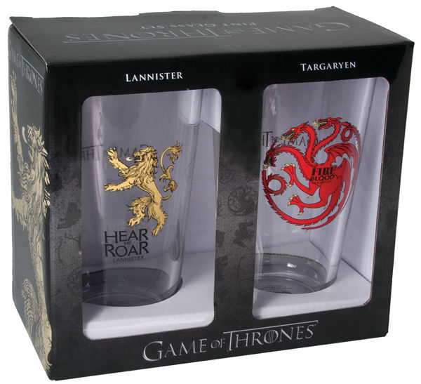 Cover for Game of Thrones Pint Glass Set: Targaryen and Lannister (22-936)