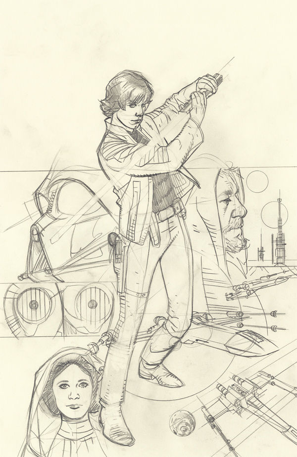 Cover for Star Wars: Rebel Heist #4 (Adam Hughes sketch variant cover) (26-115)