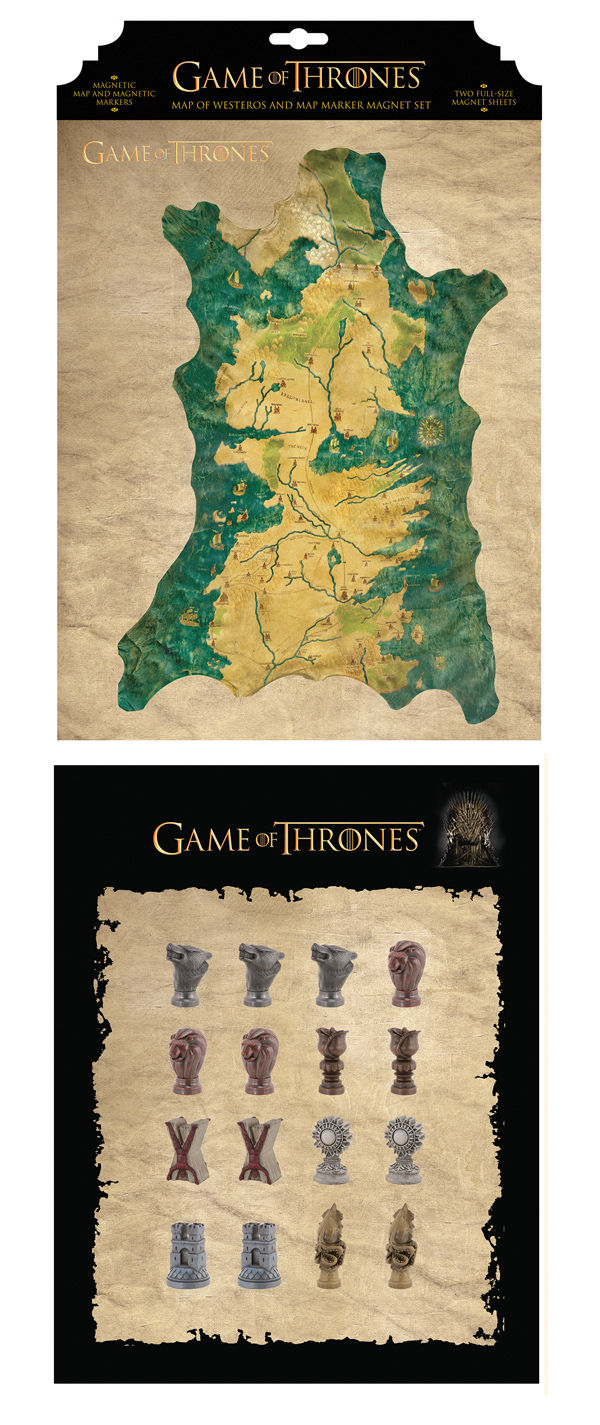 Cover for Game of Thrones Map of Westeros and Map Marker Magnet Set (26-656)