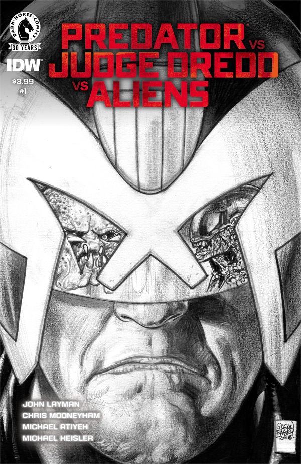 Cover for Predator vs. Judge Dredd vs. Aliens #1 (Pencil Variant) (3000-027)