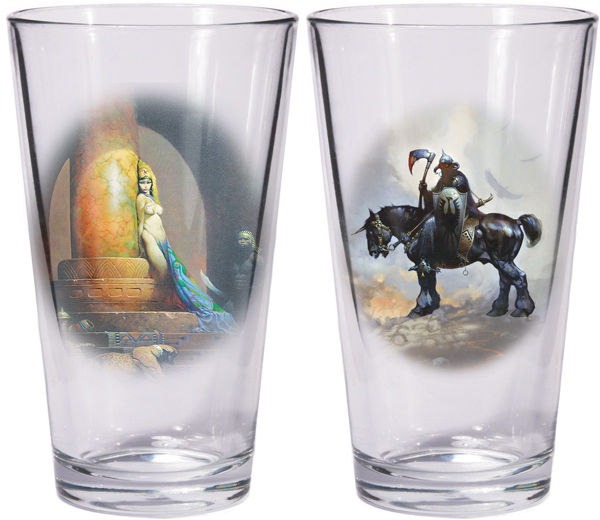 Cover for Frazetta "Warriors & Women" Boxed Pint Glass Sets: Death Dealer and Egyptian Queen (3000-063)