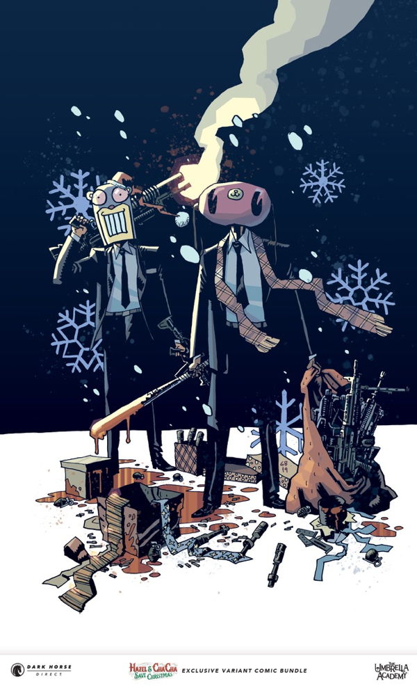 Cover for Hazel and Cha Cha Save Christmas: Tales from the Umbrella Academy one-shot (Dark Horse Direct Exclusive Giclee Fine Art Print) (3006-497)