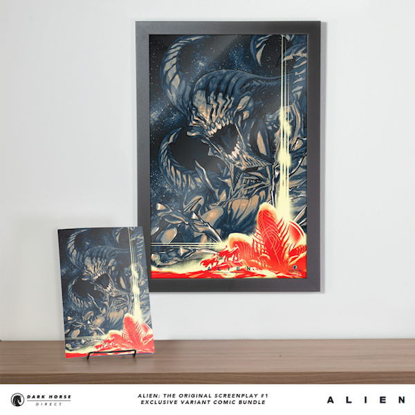 Cover for Alien: The Original Screenplay #1 (Dark Horse Direct Exclusive + Giclee Fine Art Print Bundle) (3007-280)