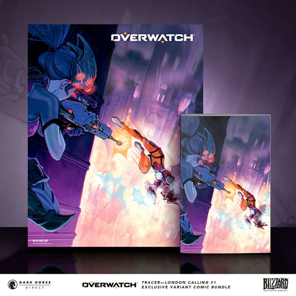 Cover for Overwatch: Tracer--London Calling #1 (Dark Horse Direct Exclusive Variant + Fine Art Print Bundle) (3008-682)
