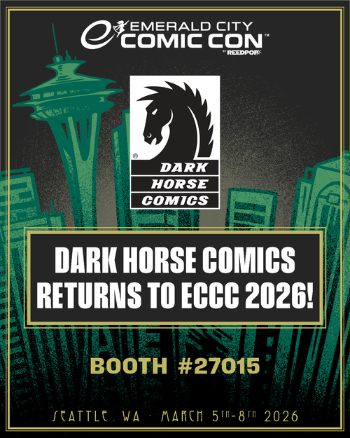 Image with Dark Horse logo denoting attendance/appearance at Emerald City Comic Con