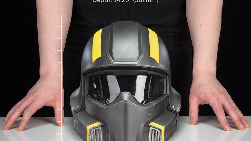 Helldivers 2 Tactical Helmets 1:1 Wearable forward facing to scale with persons hands Helldivers 2 Tactical Helmets 1:1 Wearable forward facing to scale with persons hands