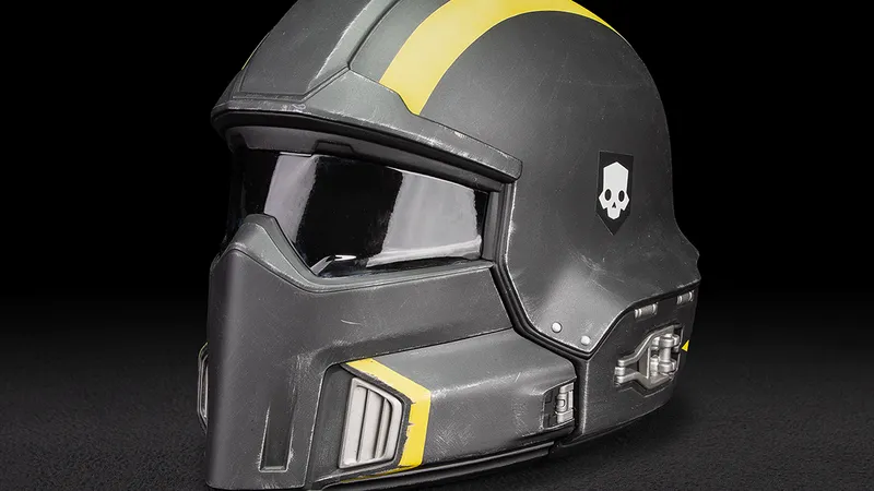 Helldivers 2 Tactical Helmets 1:1 Wearable angled side view Helldivers 2 Tactical Helmets 1:1 Wearable angled side view