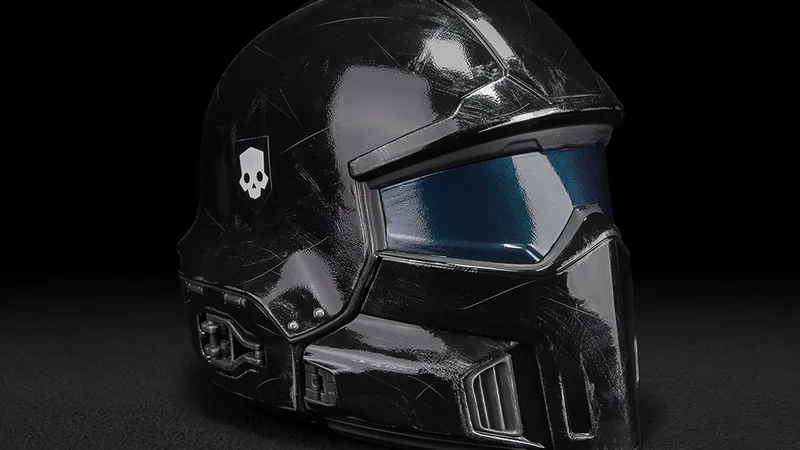 Helldivers 2 Tactical Helmet B-22 Model Citizen 1:1 Wearable forward facing side view Helldivers 2 Tactical Helmet B-22 Model Citizen 1:1 Wearable forward facing side view