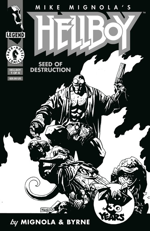 30th anniversary edition of Hellboy Seed of Destruction #1 in B&W