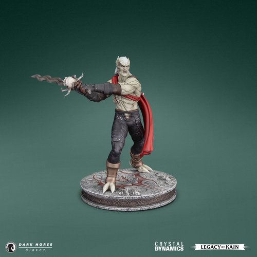 Kain figure facing forward showing full PVC figure weilding sword
