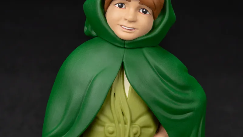 LotR Animated Vinyl Figures Merry Pippin Boromir Set 2 Closeup Merry