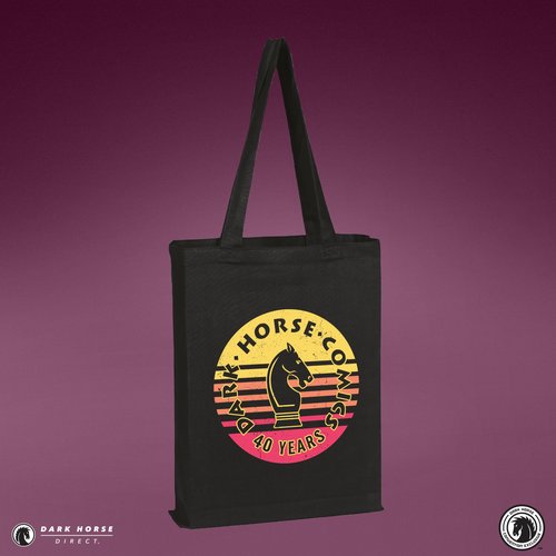 Front of comic con tote from Dark Horse featuring sunset 40th logo