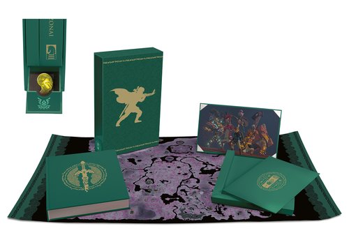 The Legend of Zelda Tears of the Kingdom Secrets of the Zonai Heros Edition layout with all the elements including slip cover displayed with more details to come